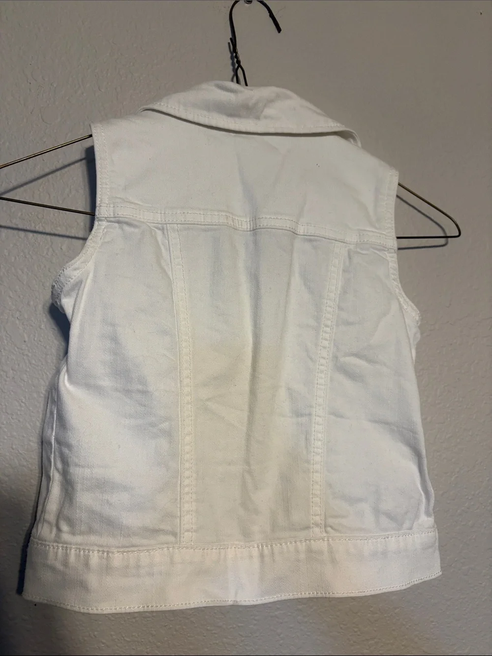 GAP White Girls' Denim Vest with Snap Buttons